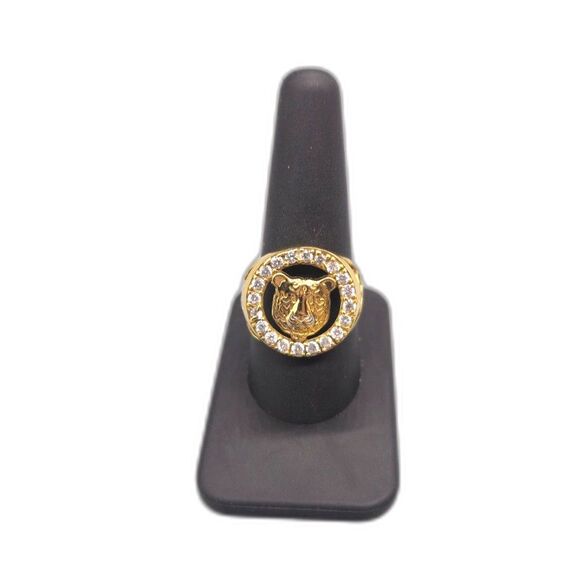 10KT YELLOW GOLD 5.90G CZ TIGER RING SIZE 1 (144592-2)